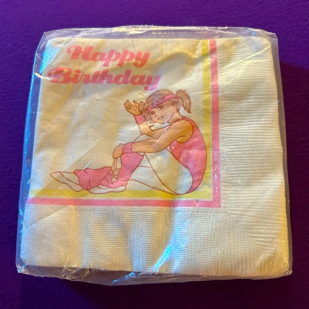 AMSCAN 80s NWT set of 16 Happy Birthday Beverage napkins. Measures 10x10 inches
